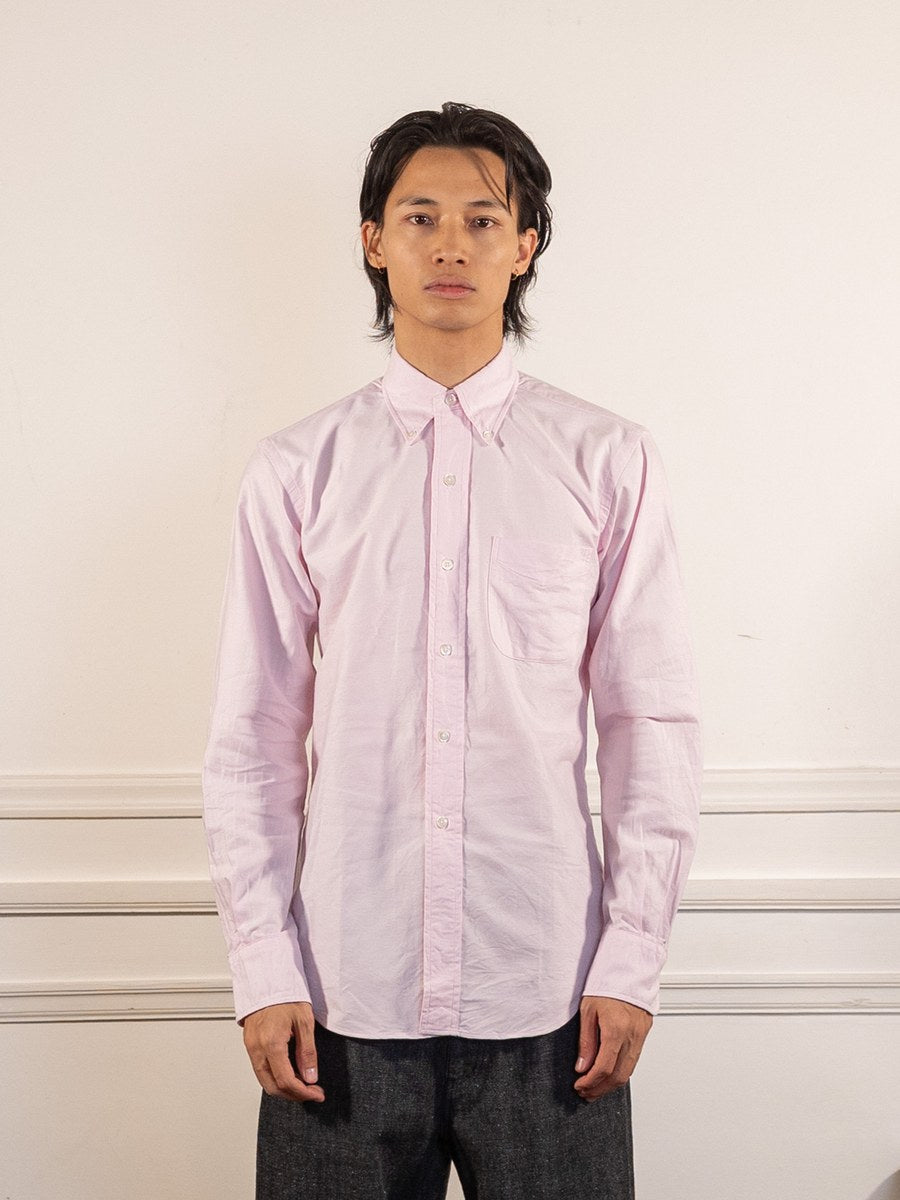 Vintage Ivy Pink Oxford - Kamakura Shirts - vue de face portée