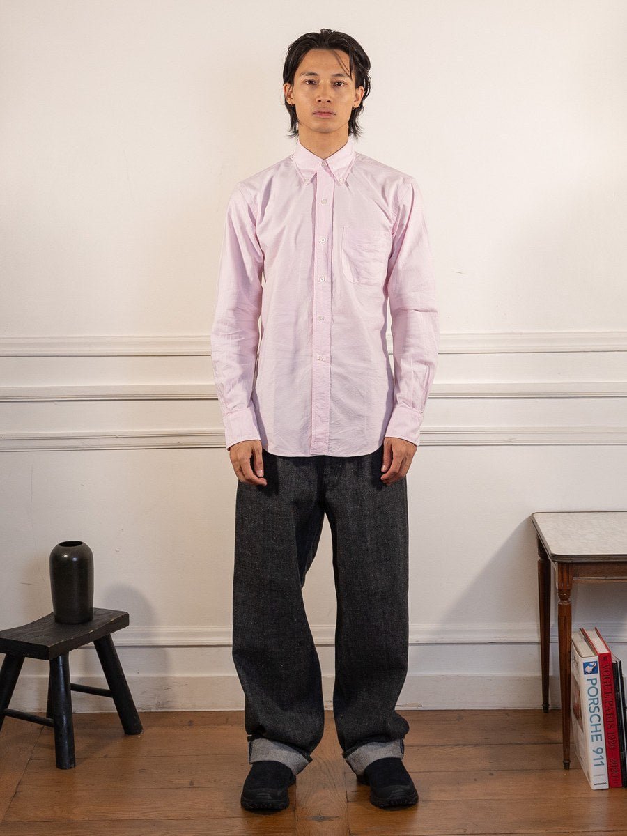 Vintage Ivy Pink Oxford - Kamakura Shirts - vue portée en pied