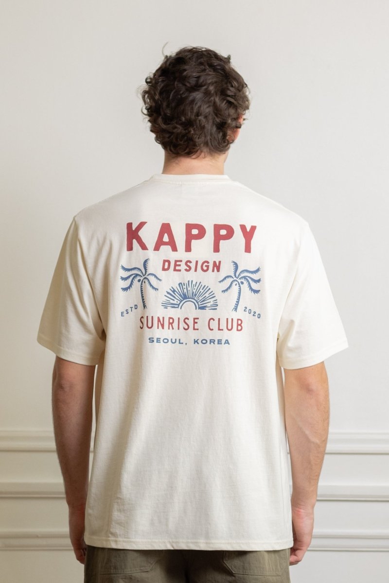 kappy palm coast half t-shirt cream coton graphique palm coast — photo 3