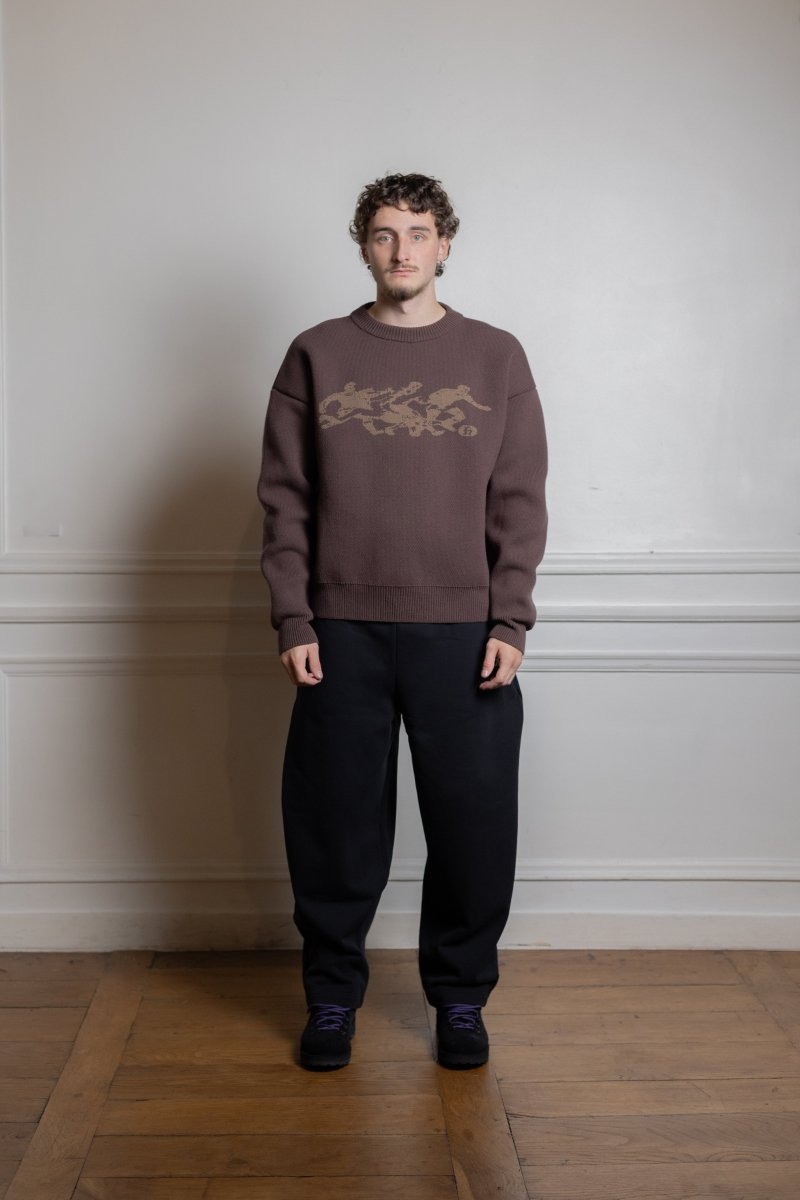 mannequin portant hdv knit players jacquard sweater multicolore coupe oversize boxy — photo 1