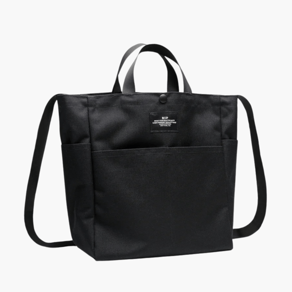 Multi-Pocket Bag Medium Black nylon déperlant – accessoires homme Rennes – Aura Store Rennes