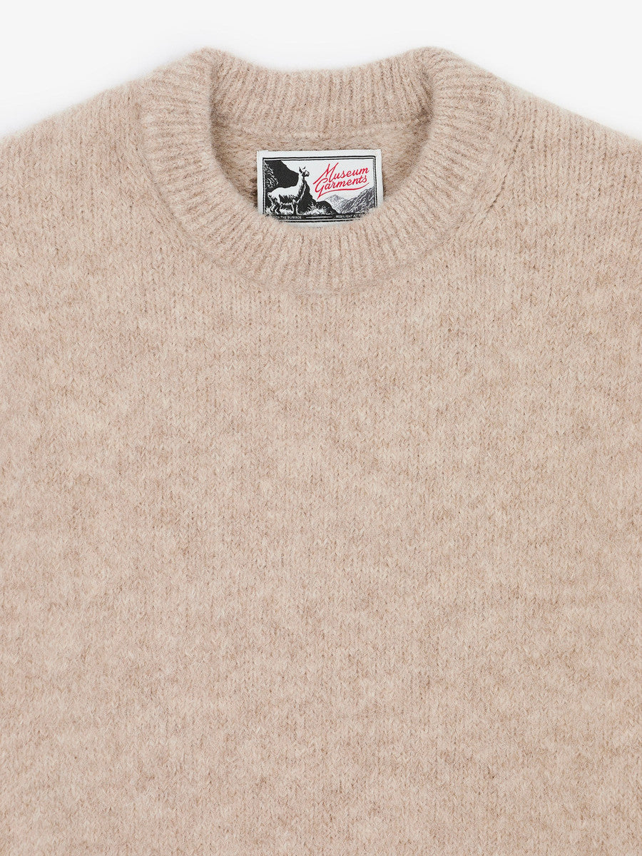 Museum Garments Alpaca Sweater beige chiné en baby alpaga - détail 1