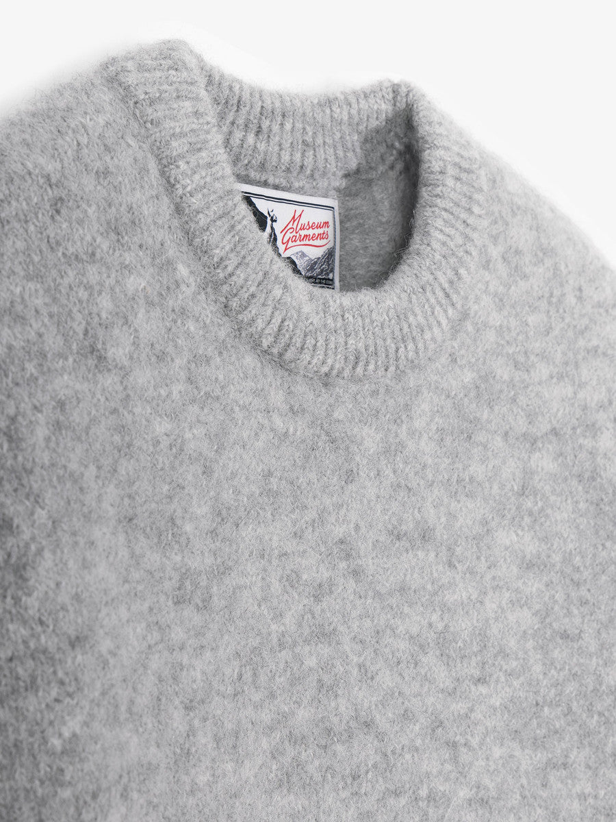 Museum Garments Alpaca Sweater gris chiné clair en baby alpaga - détail 2