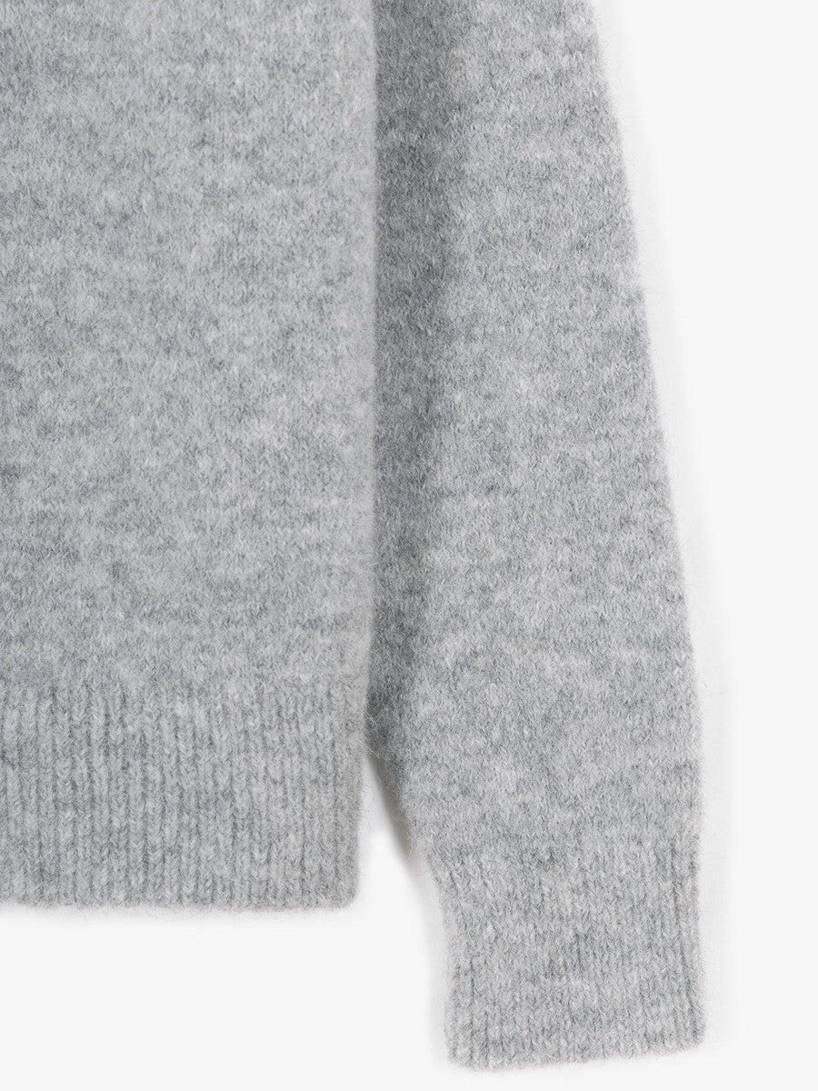Museum Garments Alpaca Sweater gris chiné clair en baby alpaga - détail 3