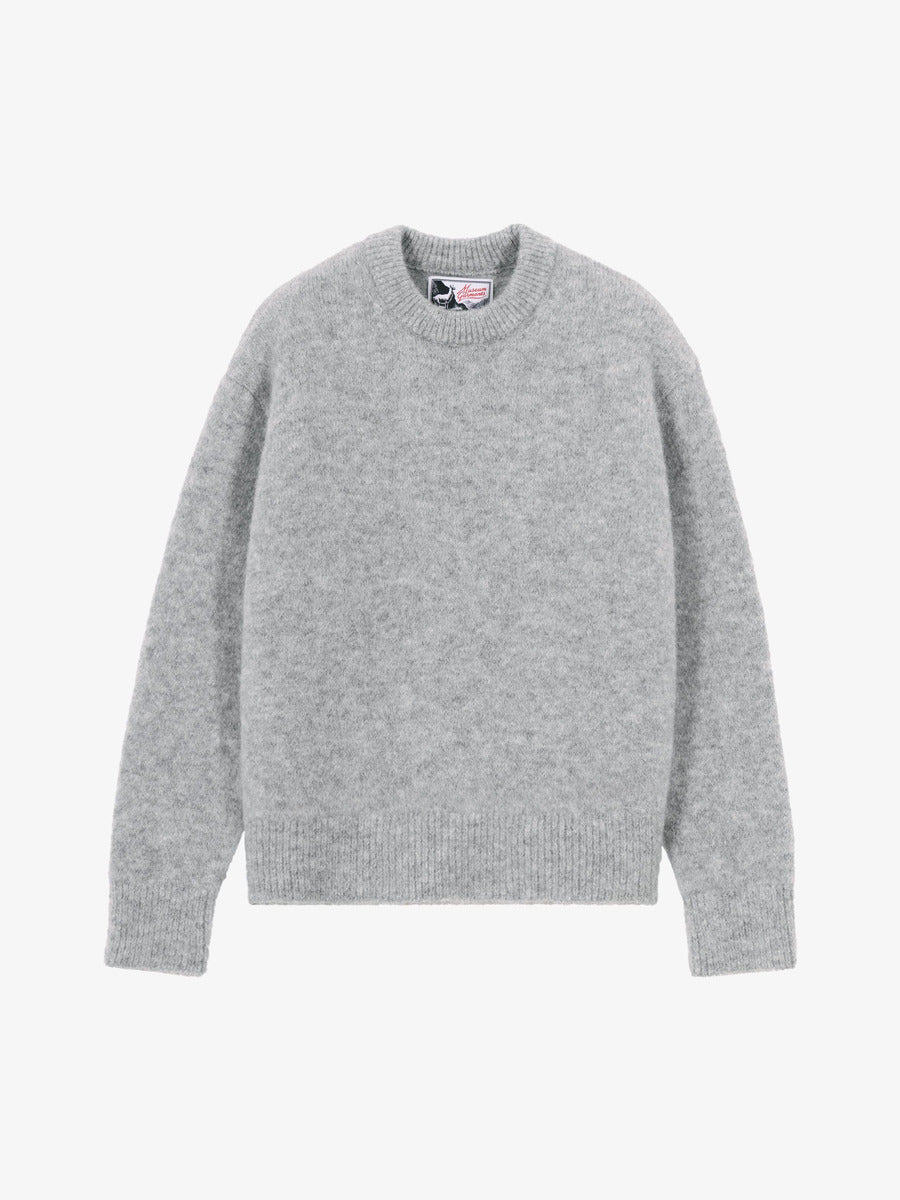 Museum Garments Alpaca Sweater gris chiné clair en baby alpaga - packshot