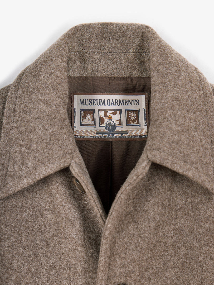 Car Coat Raglan Museum Garments beige chiné - détail 1