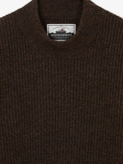 Museum Garments Deck Sweater marron en laine d'agneau mérinos - détail 1