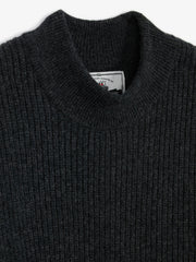 Museum Garments Deck Sweater charcoal en laine d'agneau mérinos - détail 2