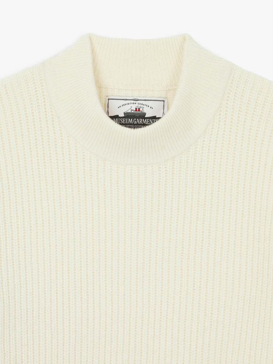 Museum Garments Deck Sweater écru en laine d'agneau mérinos - détail 1