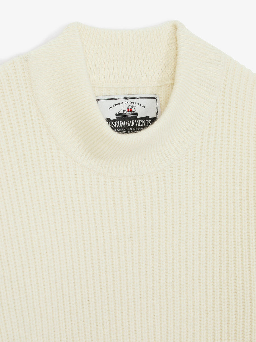Museum Garments Deck Sweater écru en laine d'agneau mérinos - détail 2