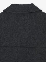 Museum Garments Exhibition Padded Jacket gris chiné en flanelle de laine vierge - détail 2