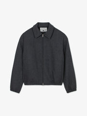 Museum Garments Exhibition Padded Jacket gris chiné en flanelle de laine vierge - packshot