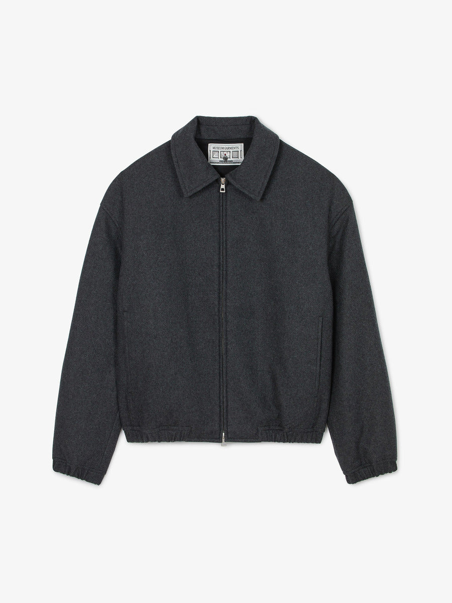 Museum Garments Exhibition Padded Jacket gris chiné en flanelle de laine vierge - packshot
