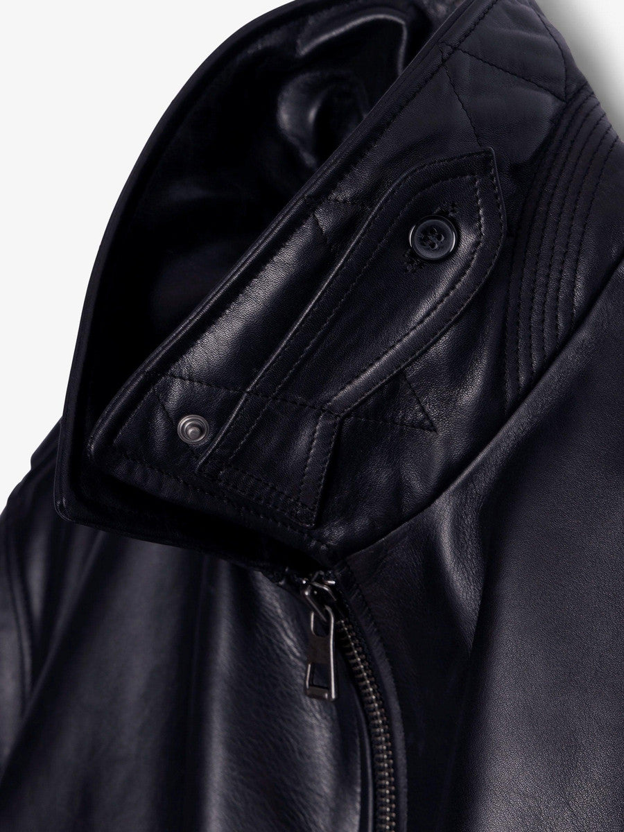 Museum Garments Flight Jacket en cuir de vachette noir - détail 1
