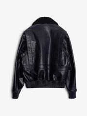 Museum Garments Flight Jacket en cuir de vachette noir - packshot dos