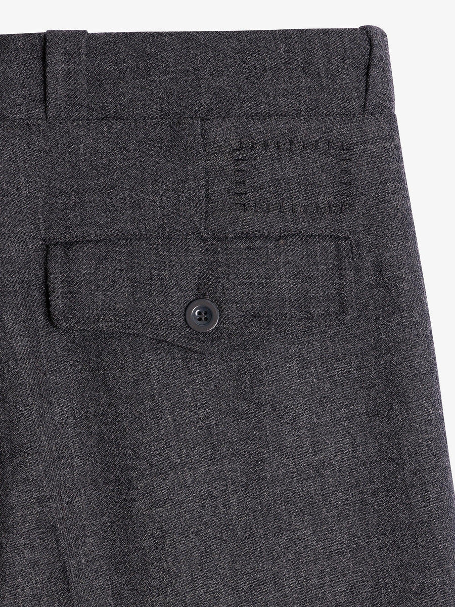 Museum Garments French Military Pants gris anthracite chiné en gabardine de laine - détail 2