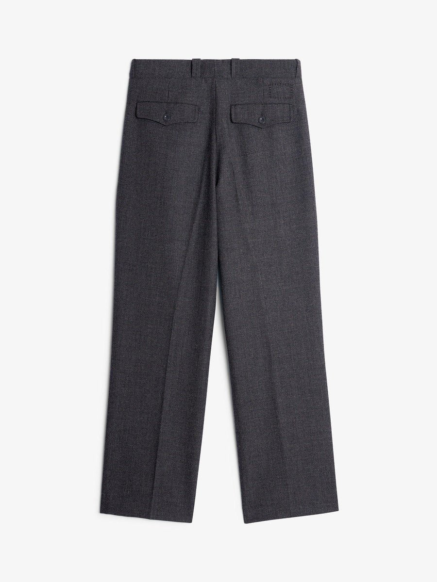 Museum Garments French Military Pants gris anthracite chiné en gabardine de laine - packshot dos