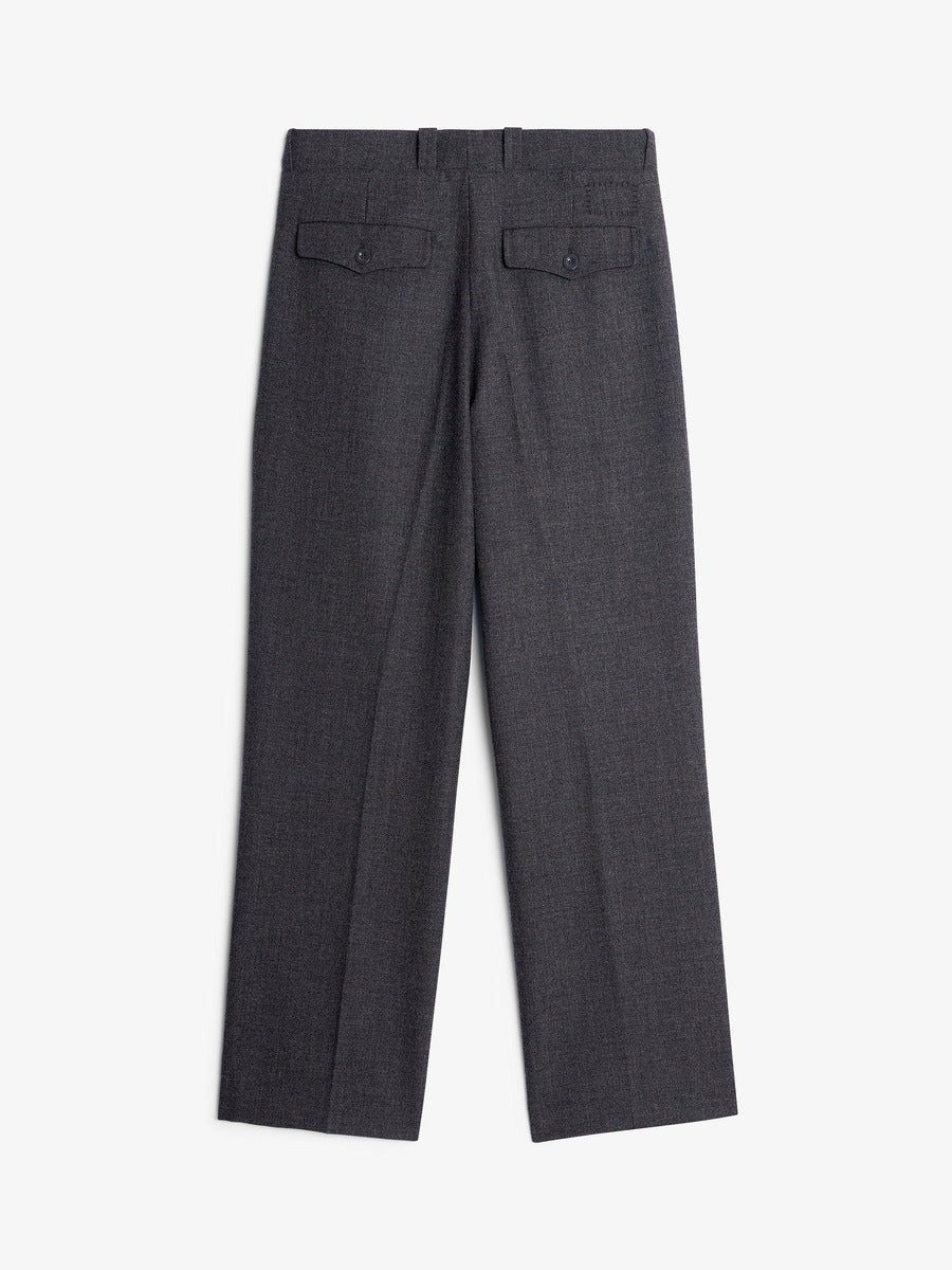 Museum Garments French Military Pants gris anthracite chiné en gabardine de laine - packshot dos