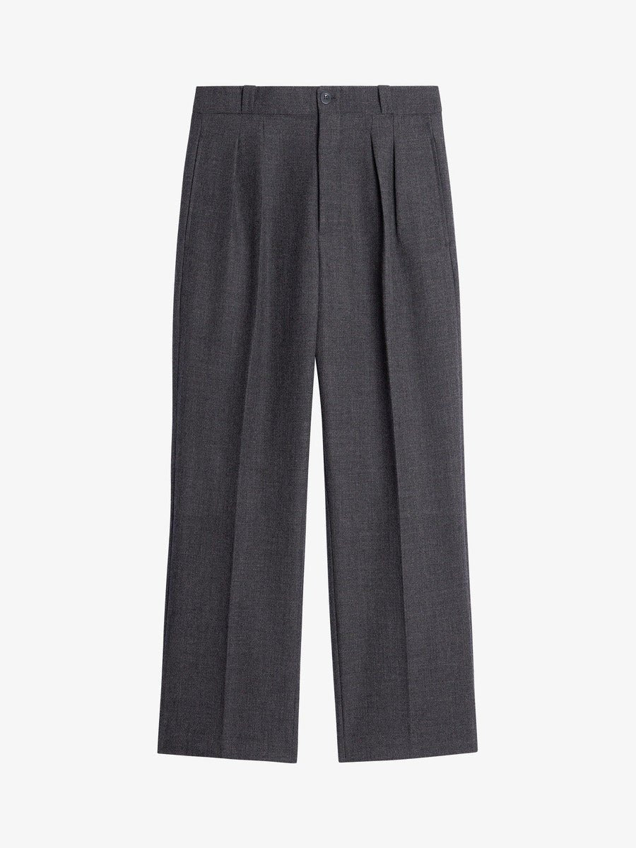 Museum Garments French Military Pants gris anthracite chiné en gabardine de laine - packshot face