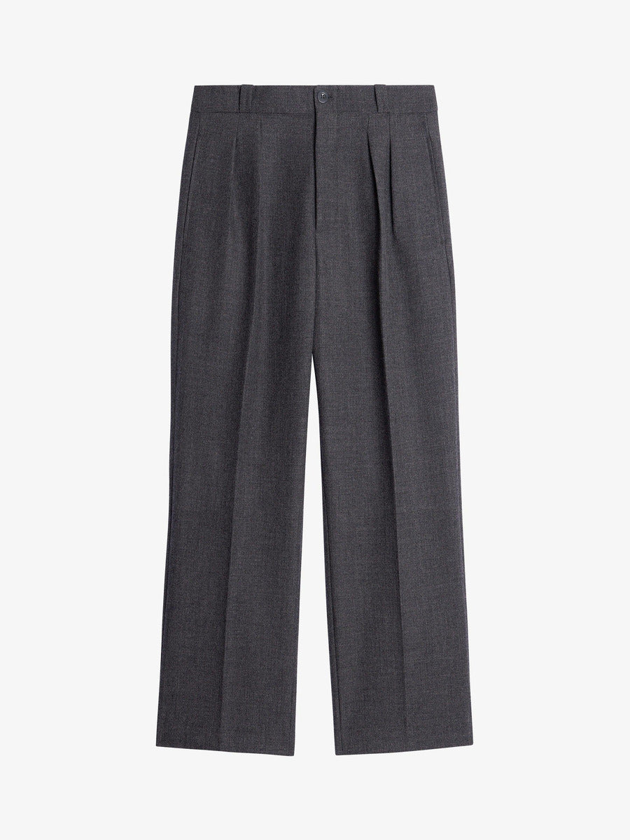 Museum Garments French Military Pants gris anthracite chiné en gabardine de laine - packshot face