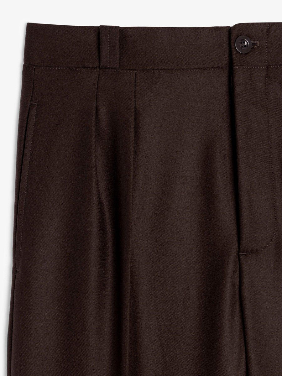 Museum Garments French Military Pants marron foncé en flanelle de laine vierge - détail 1