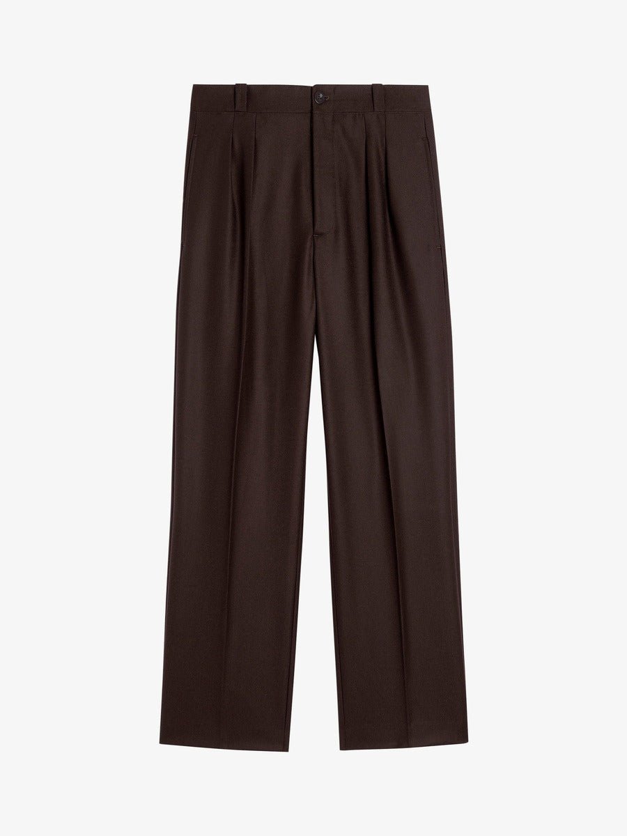 Museum Garments French Military Pants marron foncé en flanelle de laine vierge - packshot face
