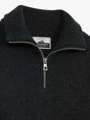 Museum Garments Sailor Sweater charcoal en laine d'agneau mérinos - détail 3