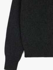 Museum Garments Sailor Sweater charcoal en laine d'agneau mérinos - détail 4