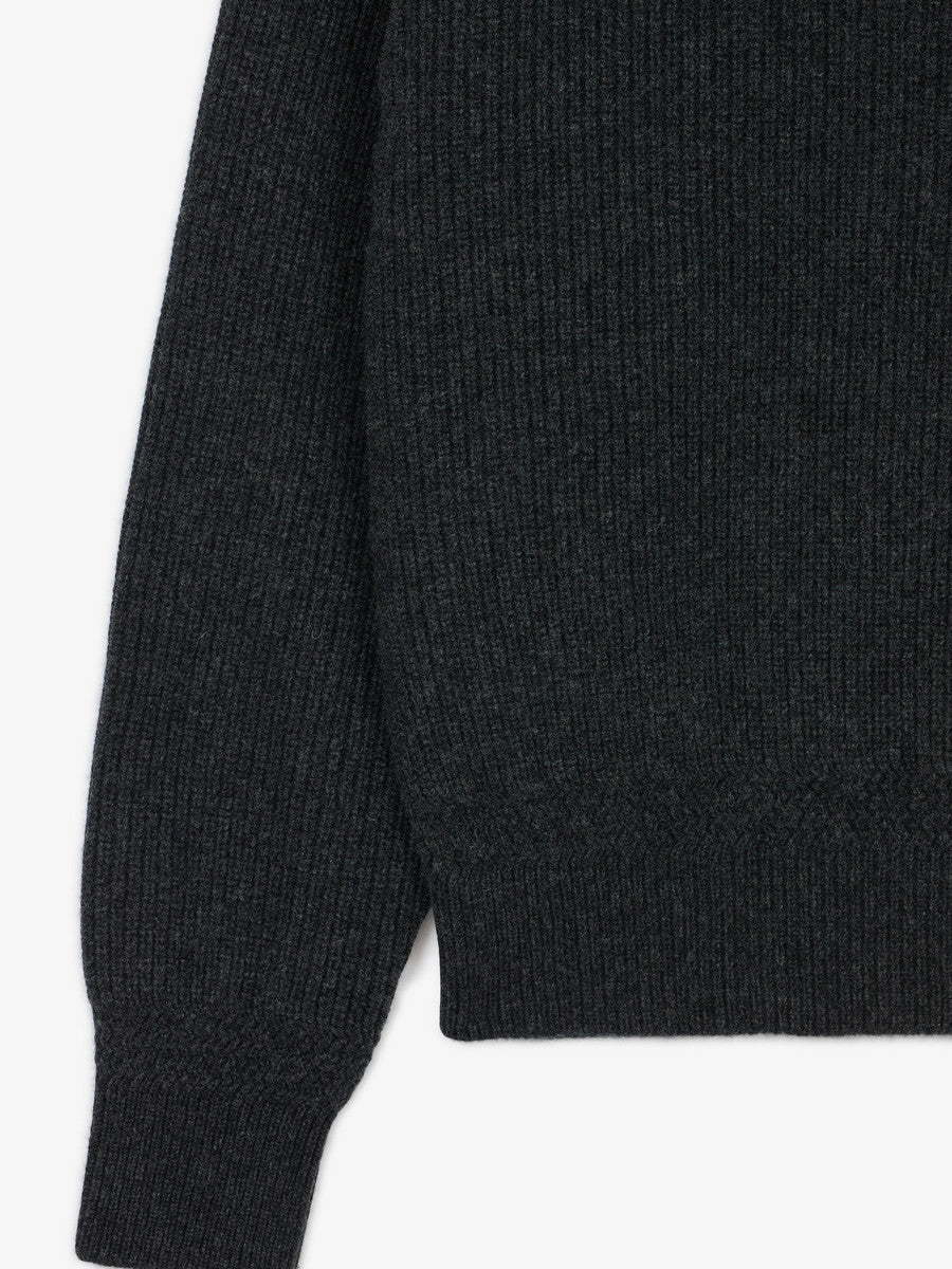 Museum Garments Sailor Sweater charcoal en laine d'agneau mérinos - détail 4