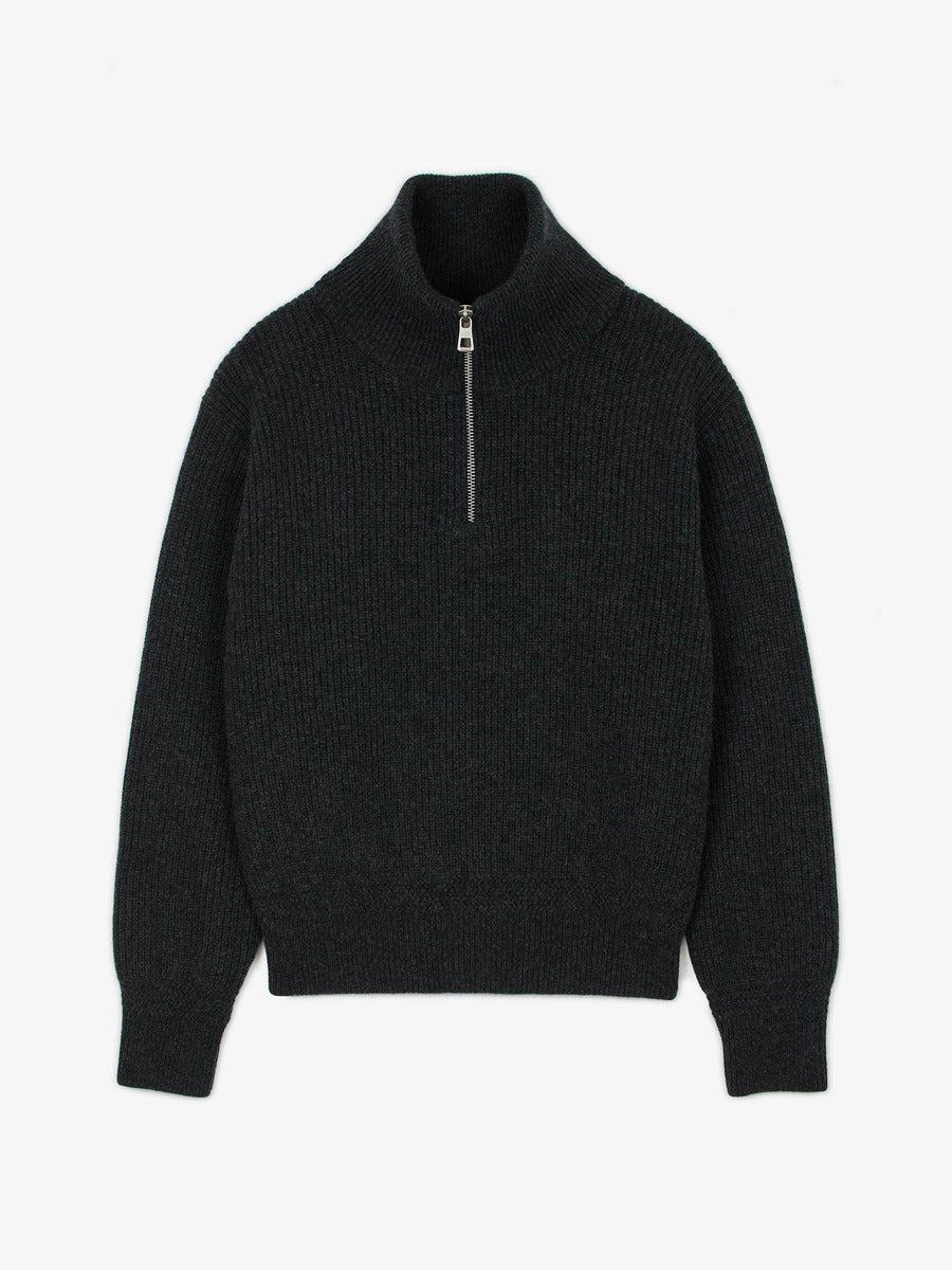 Museum Garments Sailor Sweater charcoal en laine d'agneau mérinos - packshot