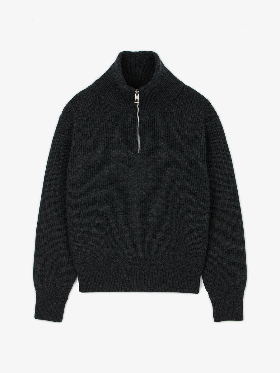 Museum Garments Sailor Sweater charcoal en laine d'agneau mérinos - packshot