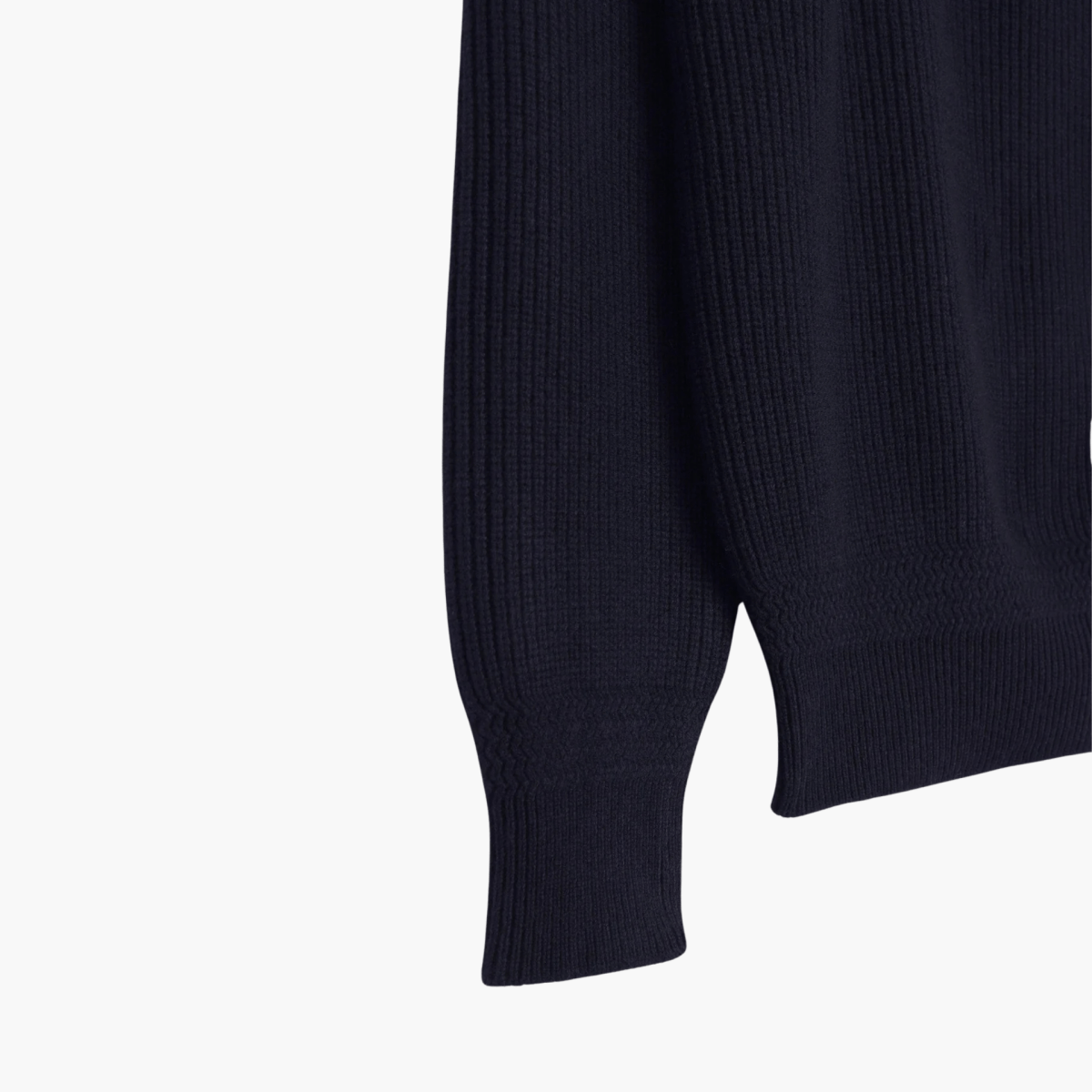 museum garments deck sweater navy laine mérinos rws côtes anglaises tricoté écosse aura store rennesss — photo 3