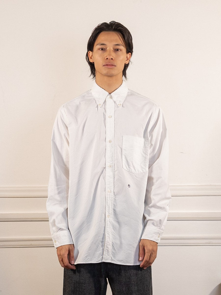 Button Down Wind Shirt - White - nanamica - vue de face portée