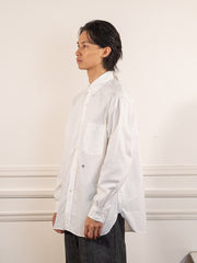 Button Down Wind Shirt - White - nanamica - vue de profil portée