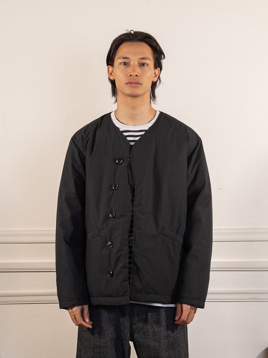 Down Cardigan - Black - nanamica - vue de face portée