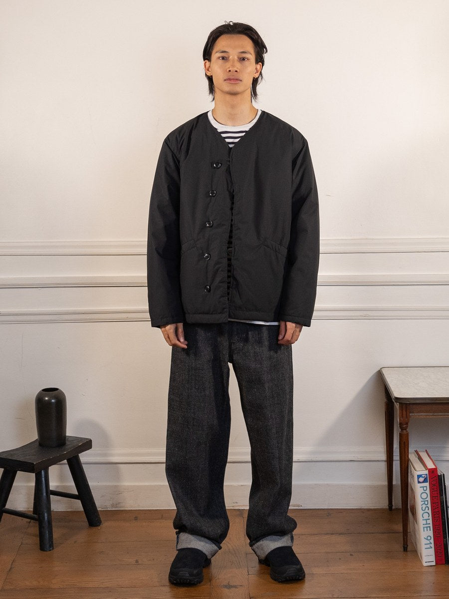 Down Cardigan - Black - nanamica - vue portée en pied