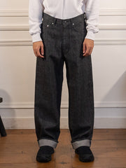 Selvage Denim Pants - Black - nanamica - vue de face portée