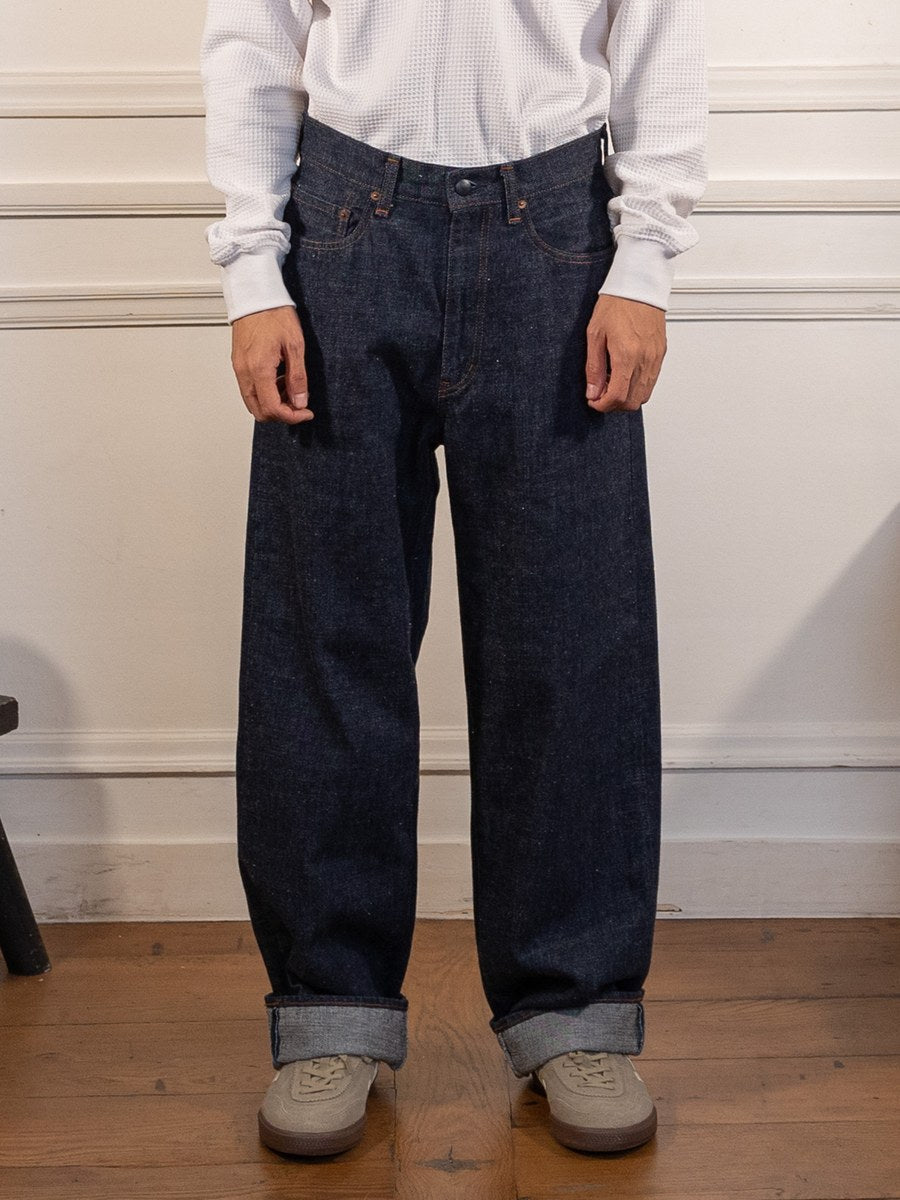 Selvage Denim Pants - Indigo - nanamica - vue de face portée
