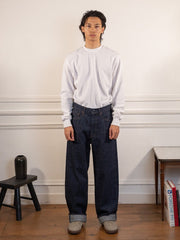 Selvage Denim Pants - Indigo - nanamica - vue portée en pied