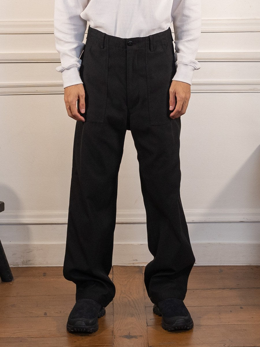 Wide Baker Pants - Black - nanamica - vue de face portée