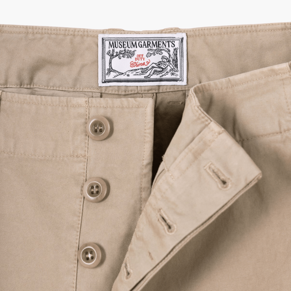 Off-Duty Chino Beige twill coton – vêtements homme Rennes – Aura Store Rennes