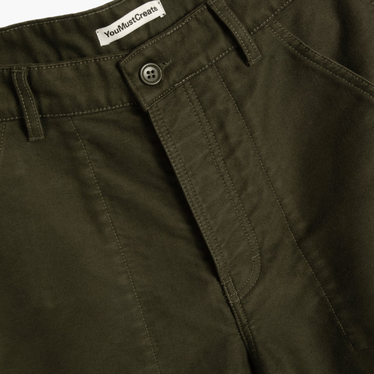 Pantalon workwear moleskine olive YMC – Aura Store Rennes — photo 3