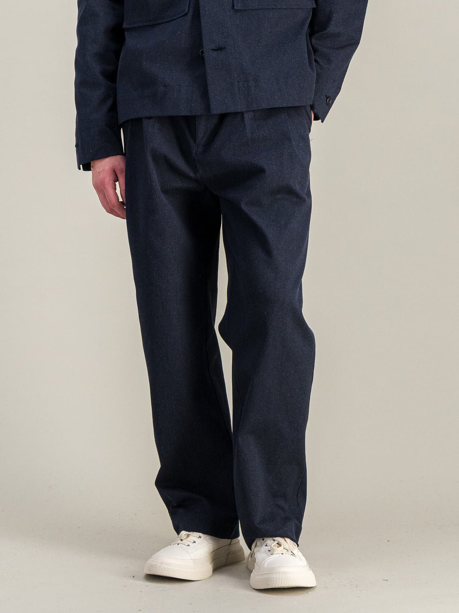Wide Double Pleats Pants - Navy - Parages - Aura Store - vue 2