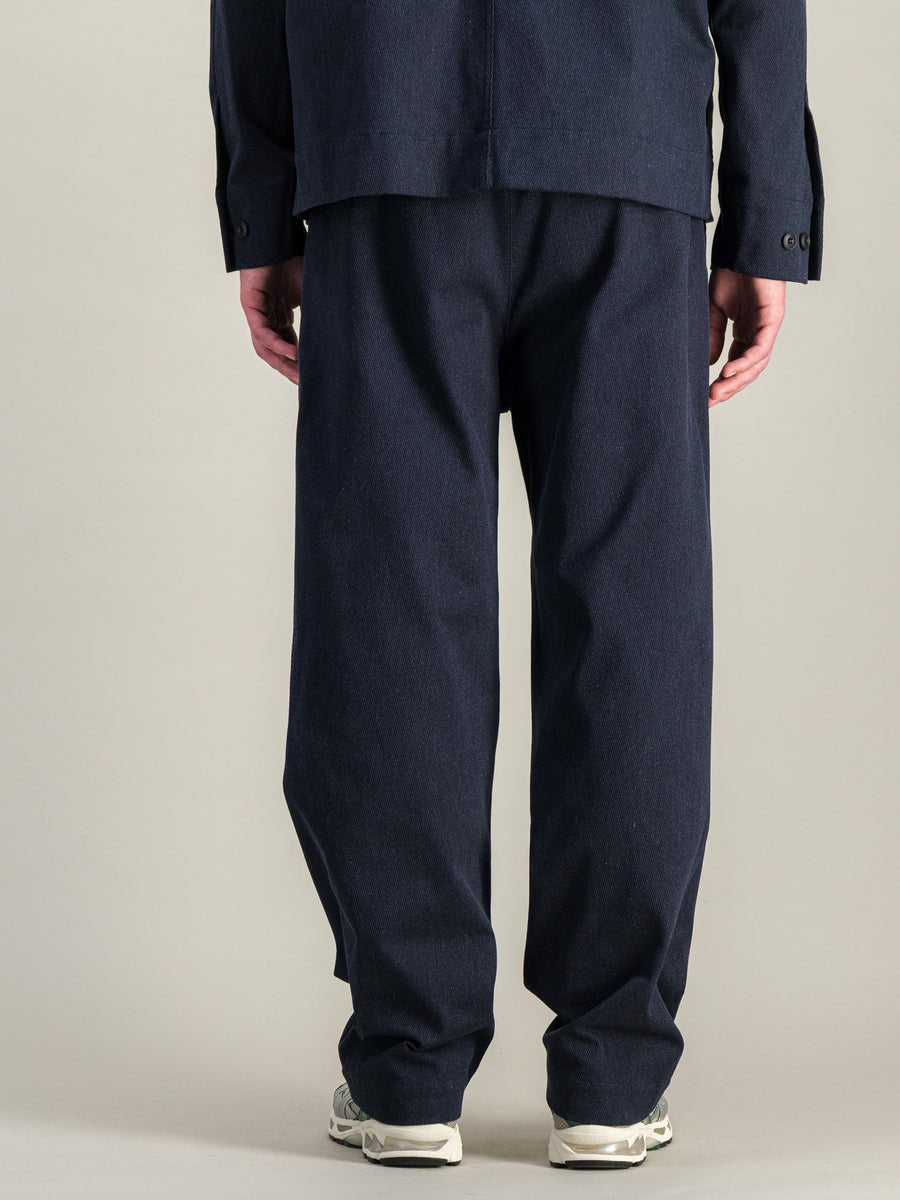Wide Double Pleats Pants - Navy - Parages - Aura Store - vue 4