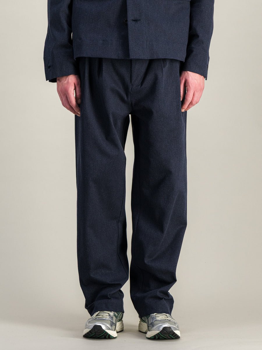 Wide Double Pleats Pants - Navy - Parages - Aura Store - vue 5