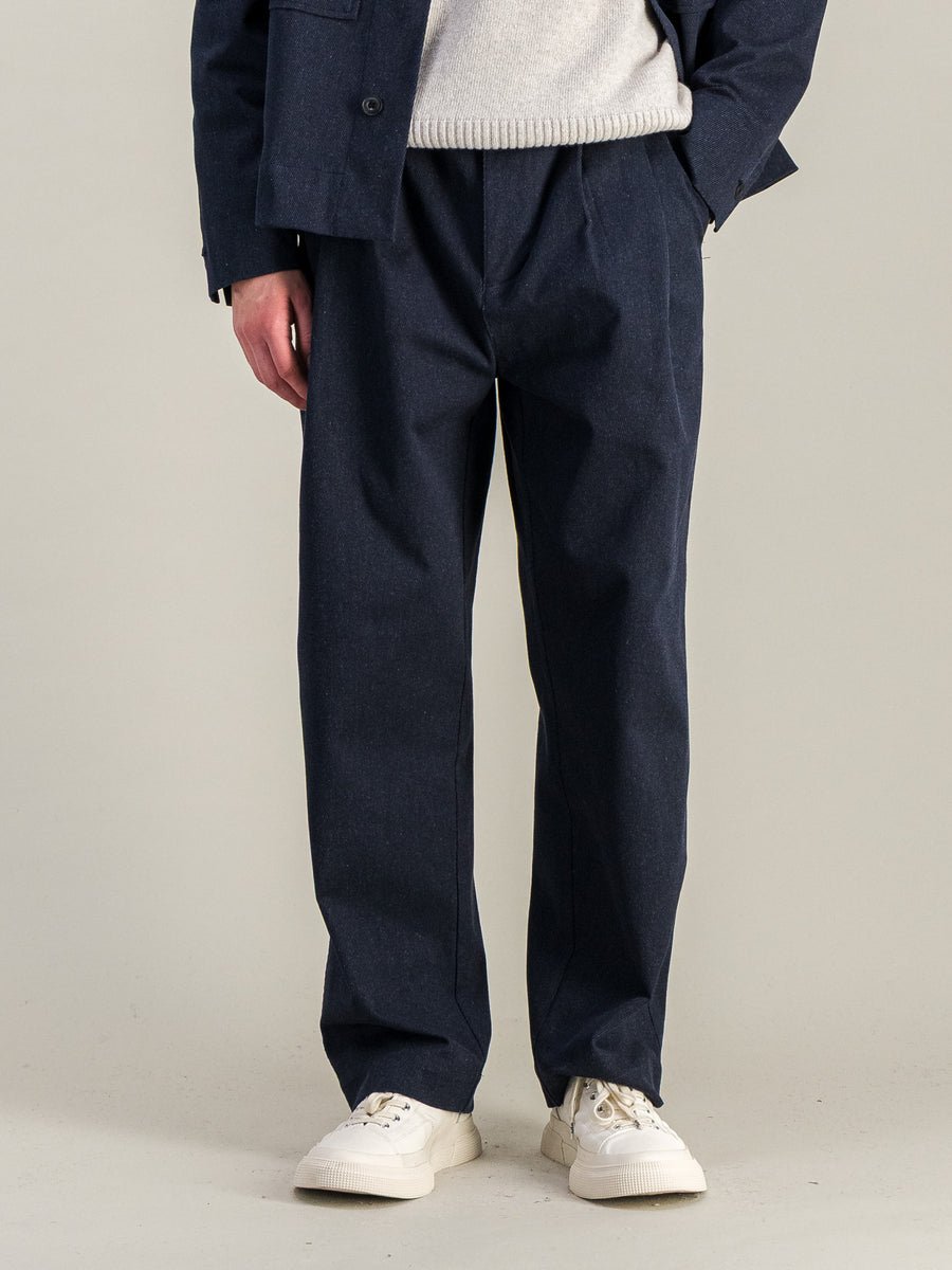 Wide Double Pleats Pants - Navy - Parages - Aura Store - vue 1
