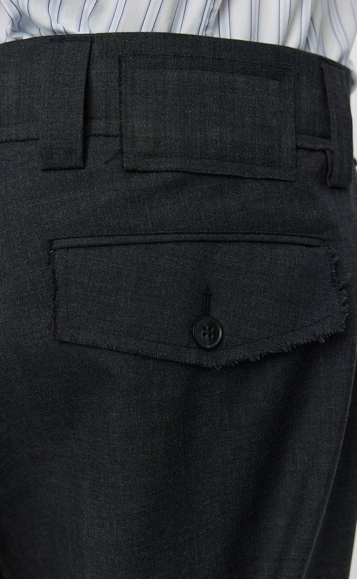 PATCH TROUSERS - Grey Worsted Wool MFPEN