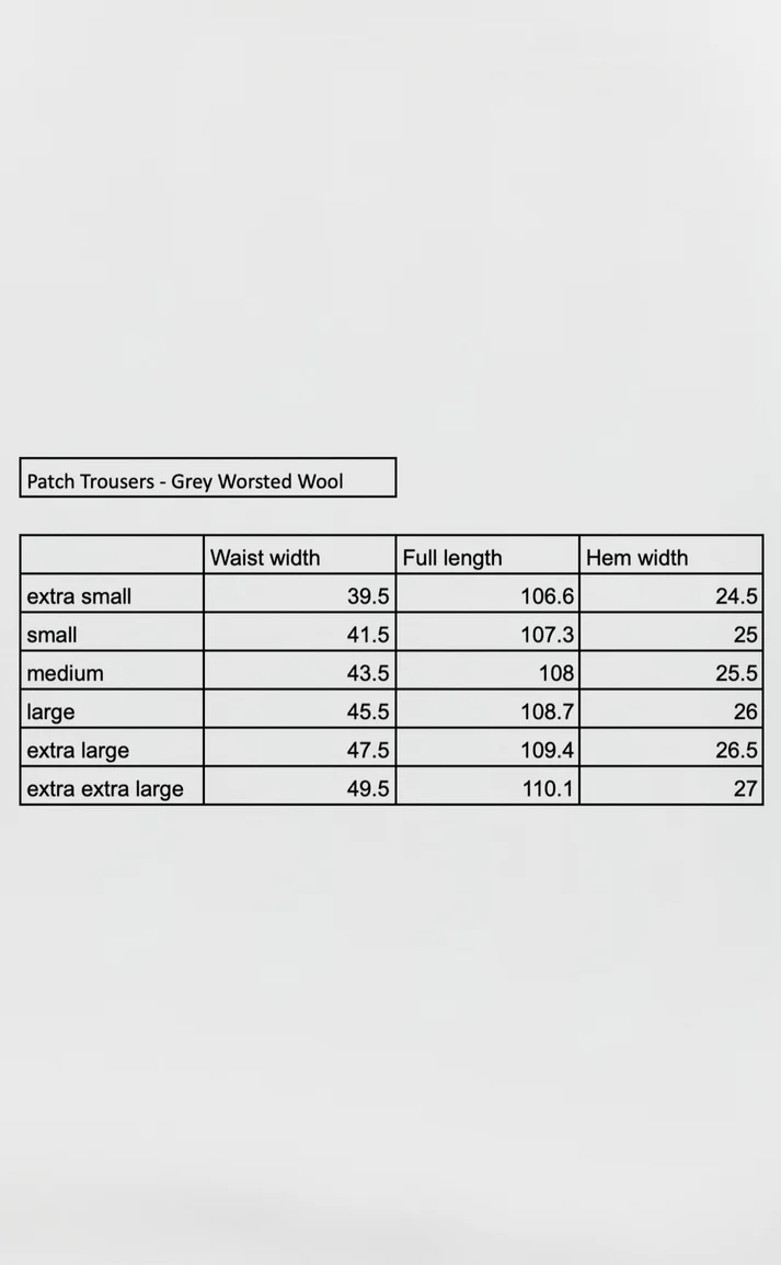 PATCH TROUSERS - Grey Worsted Wool MFPEN