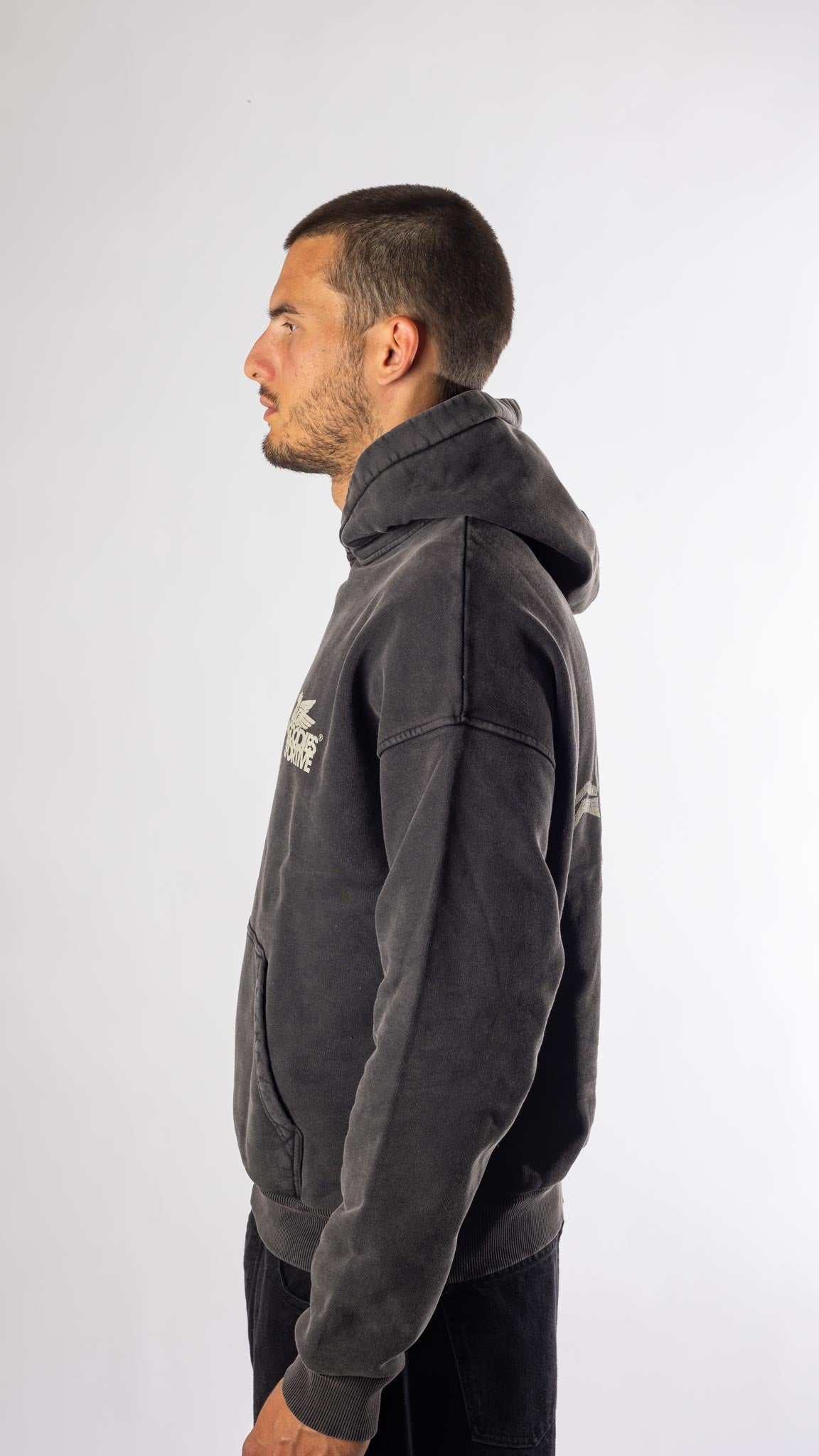 VINTAGE BLACK PEGASUS HOODIE Goodies sportive