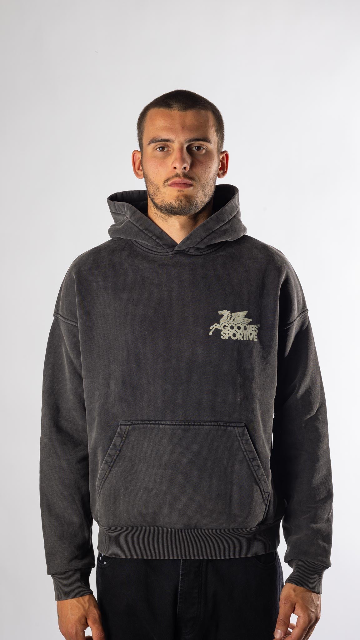 VINTAGE BLACK PEGASUS HOODIE Goodies sportive